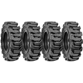 set of 4 30x10-16 (10x16.5) solid dura-flex skid steer tires with 6x6 bolt rims