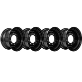 komatsu sk815 set of 4 titan wheels 16.5x8.25 - 4 3/8" offset 8x8 black for 10-16.5 tires