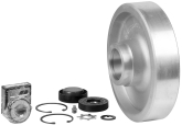 cat 247 10" intermediate bogie hub wheel group - (1 - wheel, 2 - cone, 2 snap ring, 1 - dust cover, 1 - non-locknut, 1 - anti spin washer, 1 - seal)