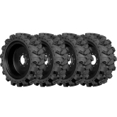 set of 4 12x16.5 workboss non-directional extreme duty solid rubber tires