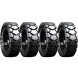 set of 4 30x10-16 (10-16.5) extreme duty traxter hard and soft surface solid rubber skid steer tires - 8x8 bolt rim