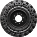 set of 4 33x12-16 (12-16.5) heavy duty traxter solid rubber skid steer tires - 8x10.75 bolt rim