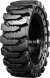 set of 4 36x13-20 (14-17.5) traxter heavy duty solid rubber tires and wheel assembly - 8x8 bolt rim