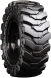 set of 4 33x12-16 (12-16.5) traxter heavy duty solid rubber skid steer tires - 8x10.75 bolt rim