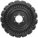 set of 4 30x10-16 (10x16.5) solid dura-flex skid steer tires with 6x6 bolt rim