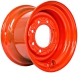 set of 4 titan wheels 16.5x9.75 - 6 3/4" offset 8x8 bolt - orange