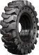 set of 4 33x9-16 (12-16.5) traxter heavy duty solid rubber skid steer tires - 8x8 bolt rim