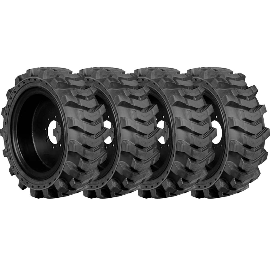 set of 4 10x16.5 workboss extreme duty solid rubber tires