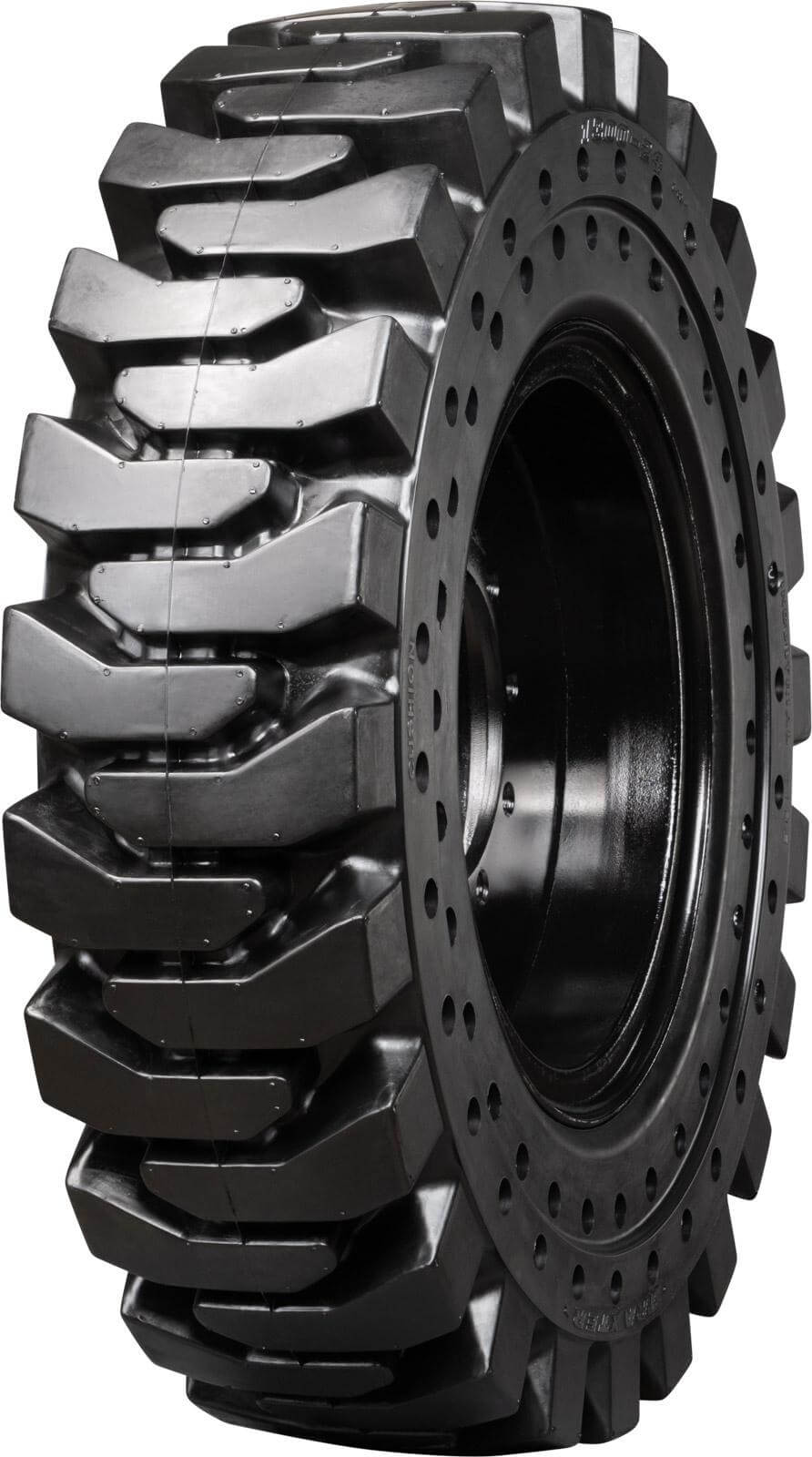 cat th-580 set of 4 13.00-24 (10 bolt hole) extreme duty solid rubber tires