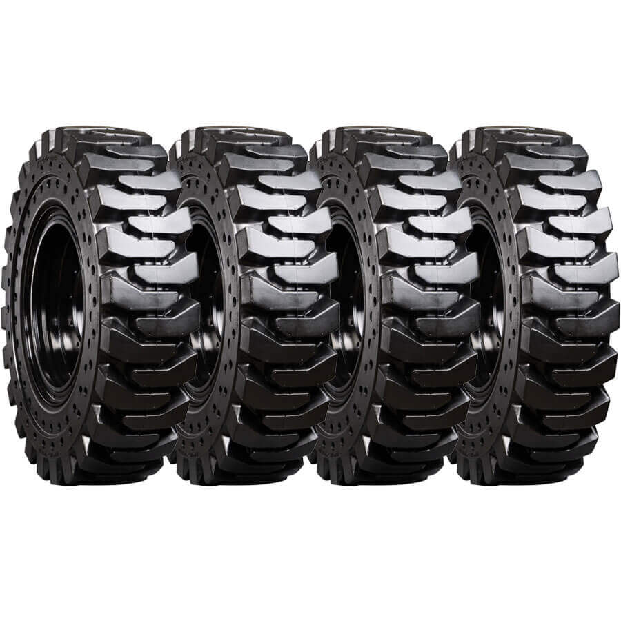 terex th636c set of 4 13.00-24 (10 bolt hole) extreme duty solid rubber tires