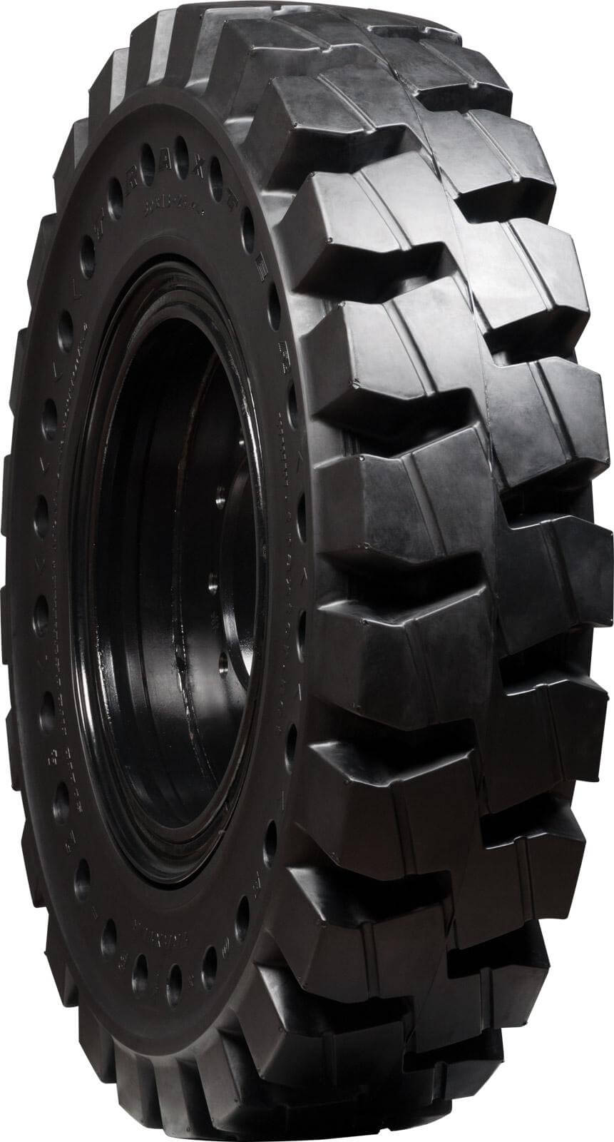 cat th-560 set of 4 13.00-24 non-directional mounted extreme duty solid rubber tires