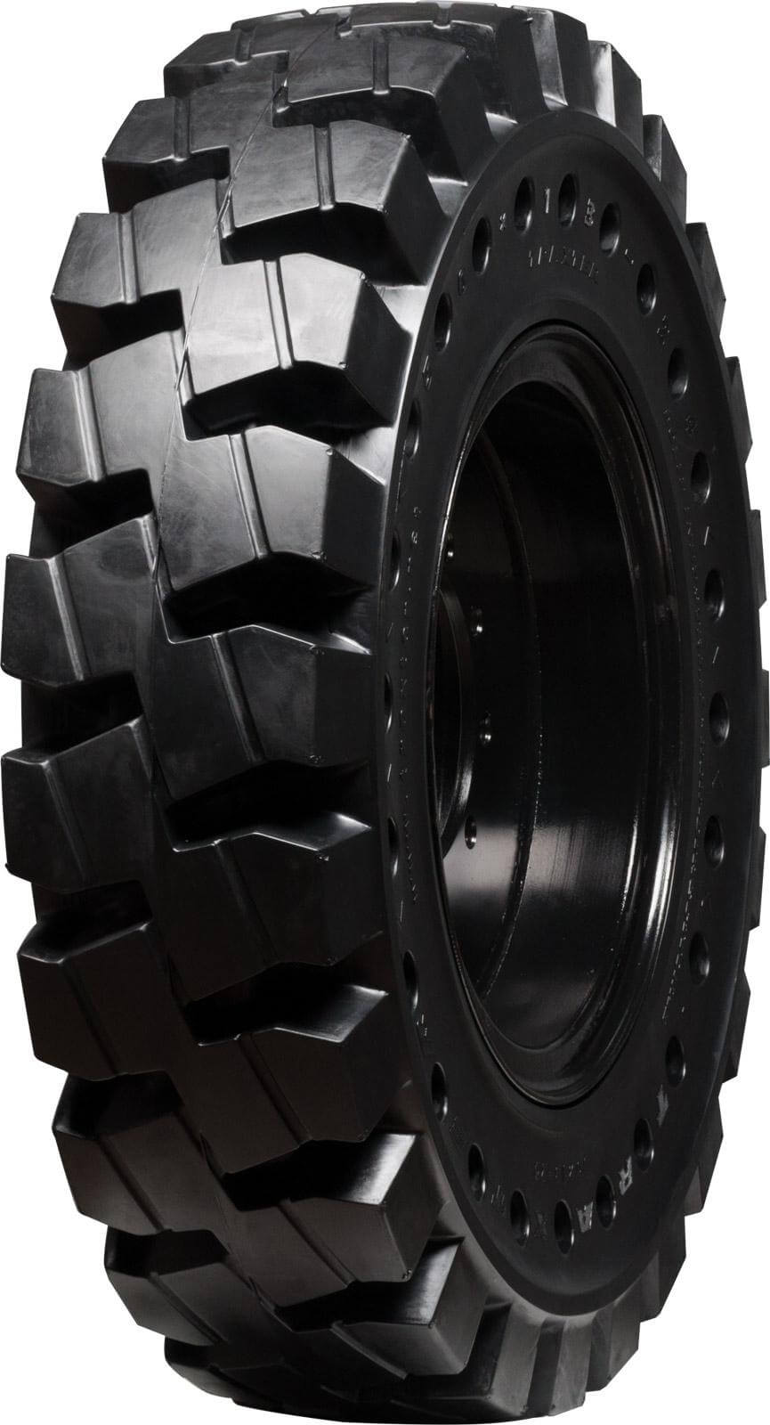 jlg g6-42a set of 4 13.00-24 non-directional mounted extreme duty solid rubber tires