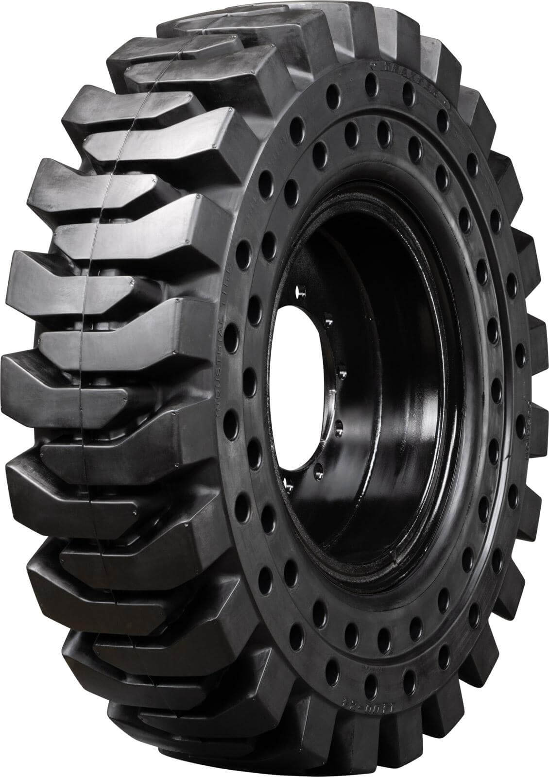 cat th-560 set of 4 14.00-24 (10 bolt hole) extreme duty solid rubber tires