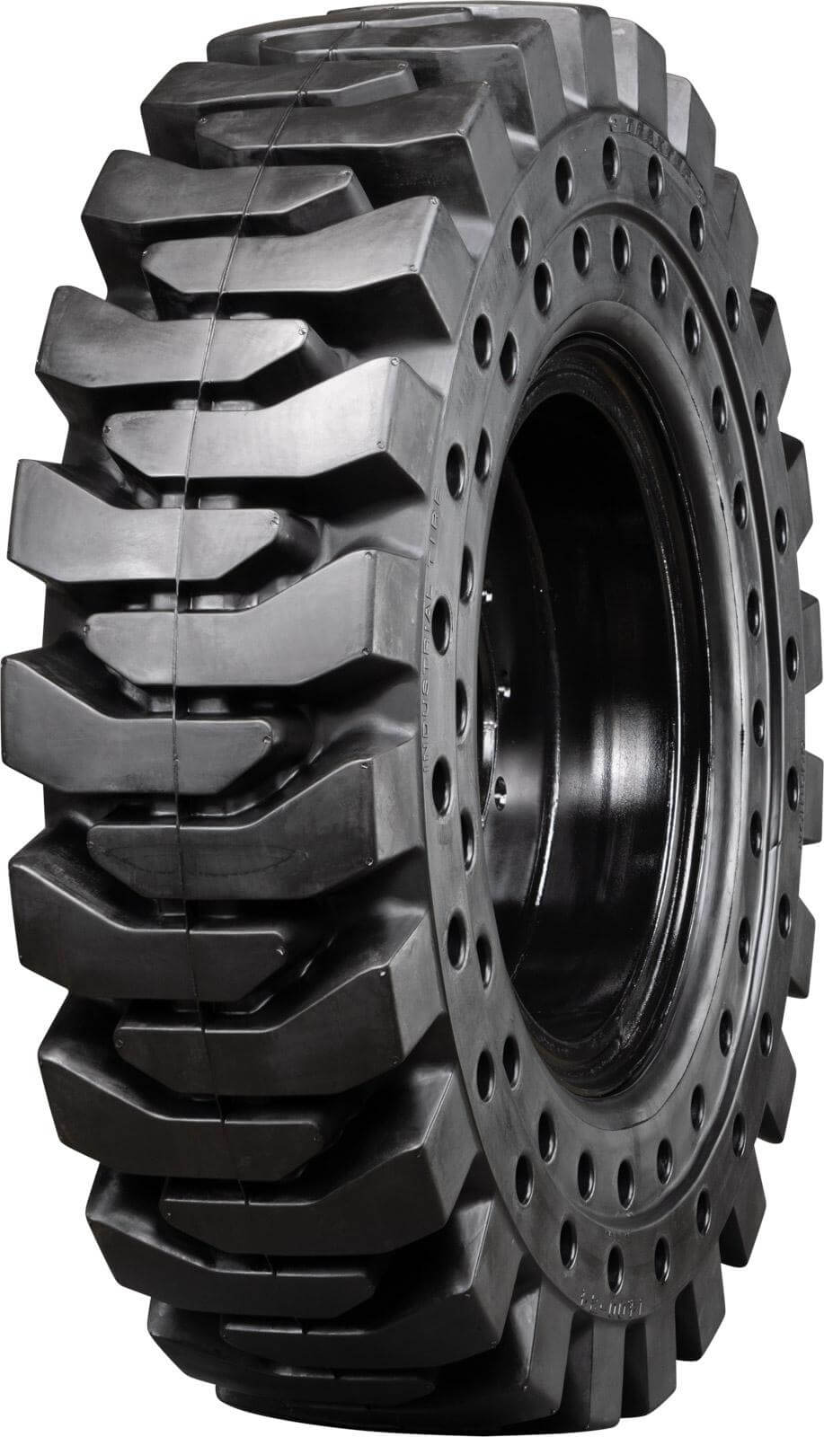 terex th636c set of 4 14.00-24 (10 bolt hole) extreme duty solid rubber tires