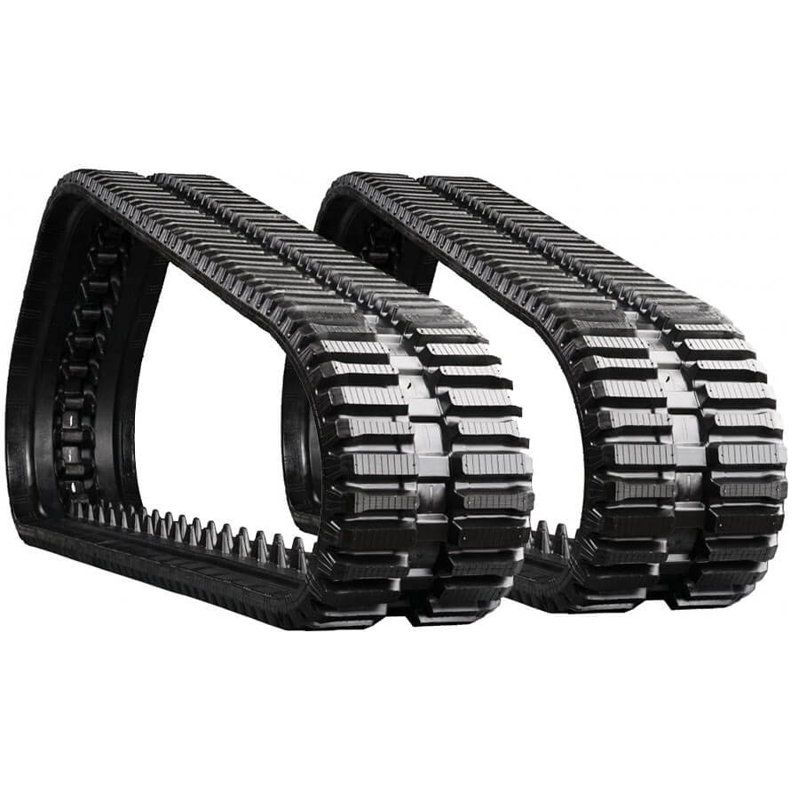 bobcat t190h set of 2 13" heavy duty multi-bar tread rubber tracks (320x86bx49)