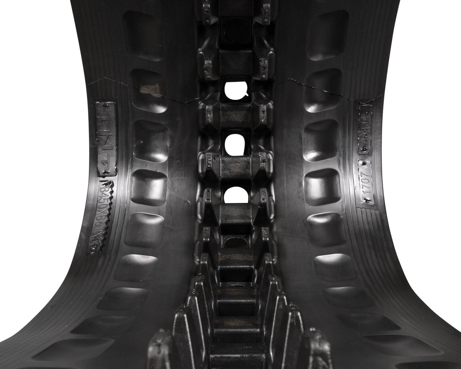 case m400t set of 2 16" heavy duty z tread rubber tracks (400x86bx50)