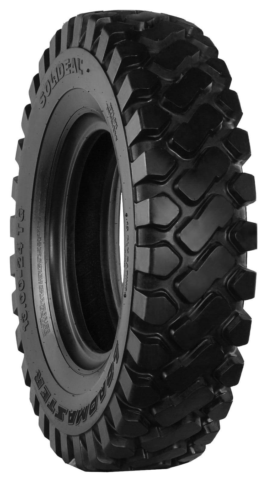 cat th-63 set of 4 13.00x24 solideal 12-ply sl g-3 hard and soft surface telehandler heavy duty tires