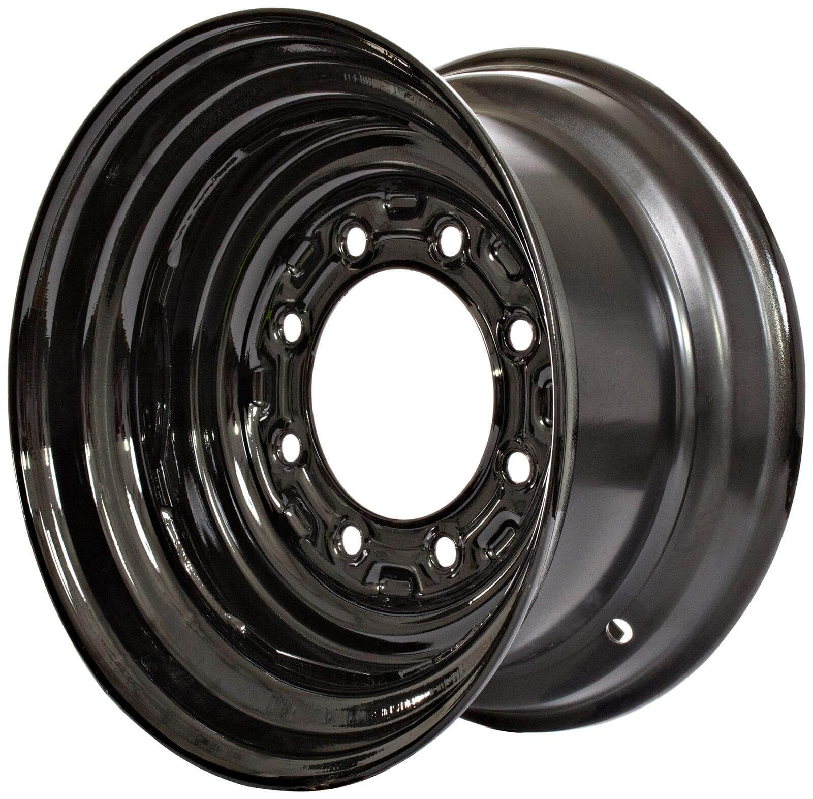 new holland lx665 set of 4 titan wheels 16.5x8.25 - 4 3/8" offset 8x8 black for 10-16.5 tires