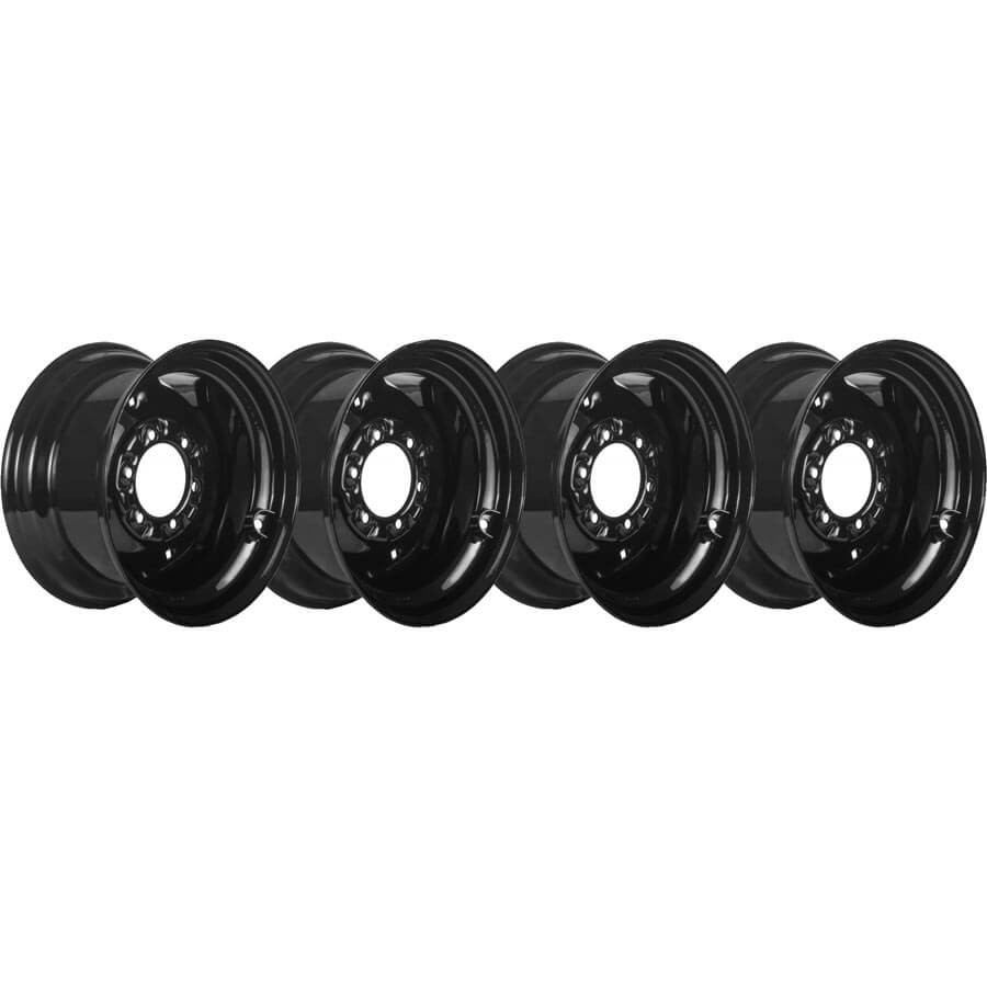 mustang 345 set of 4 titan skid steer wheels 16.5x8.25 6 bolt for 10-16.5 tires