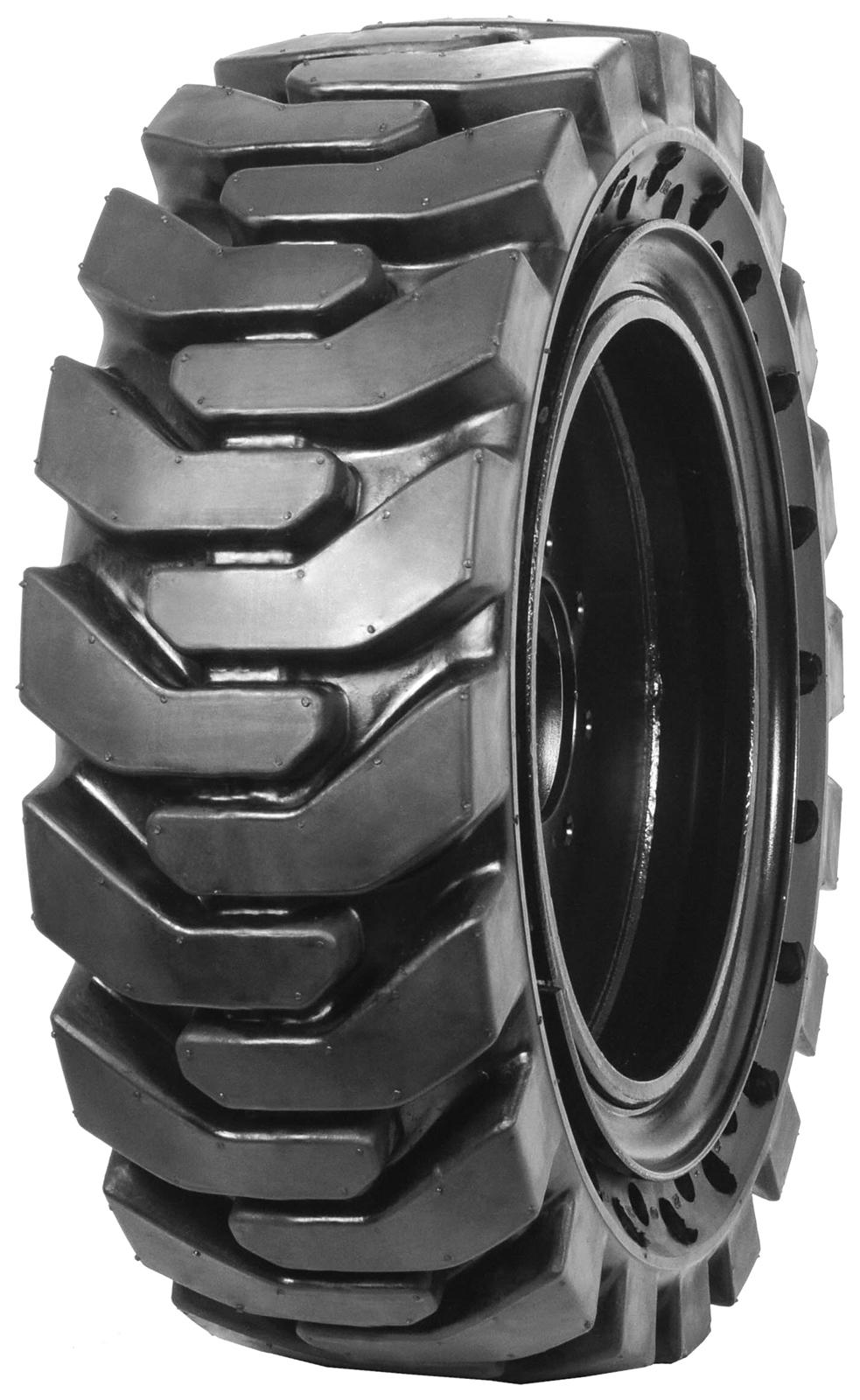 set of 4 33x12-20 (12x16.5) solid dura-flex skid steer tires with 8x8 rim