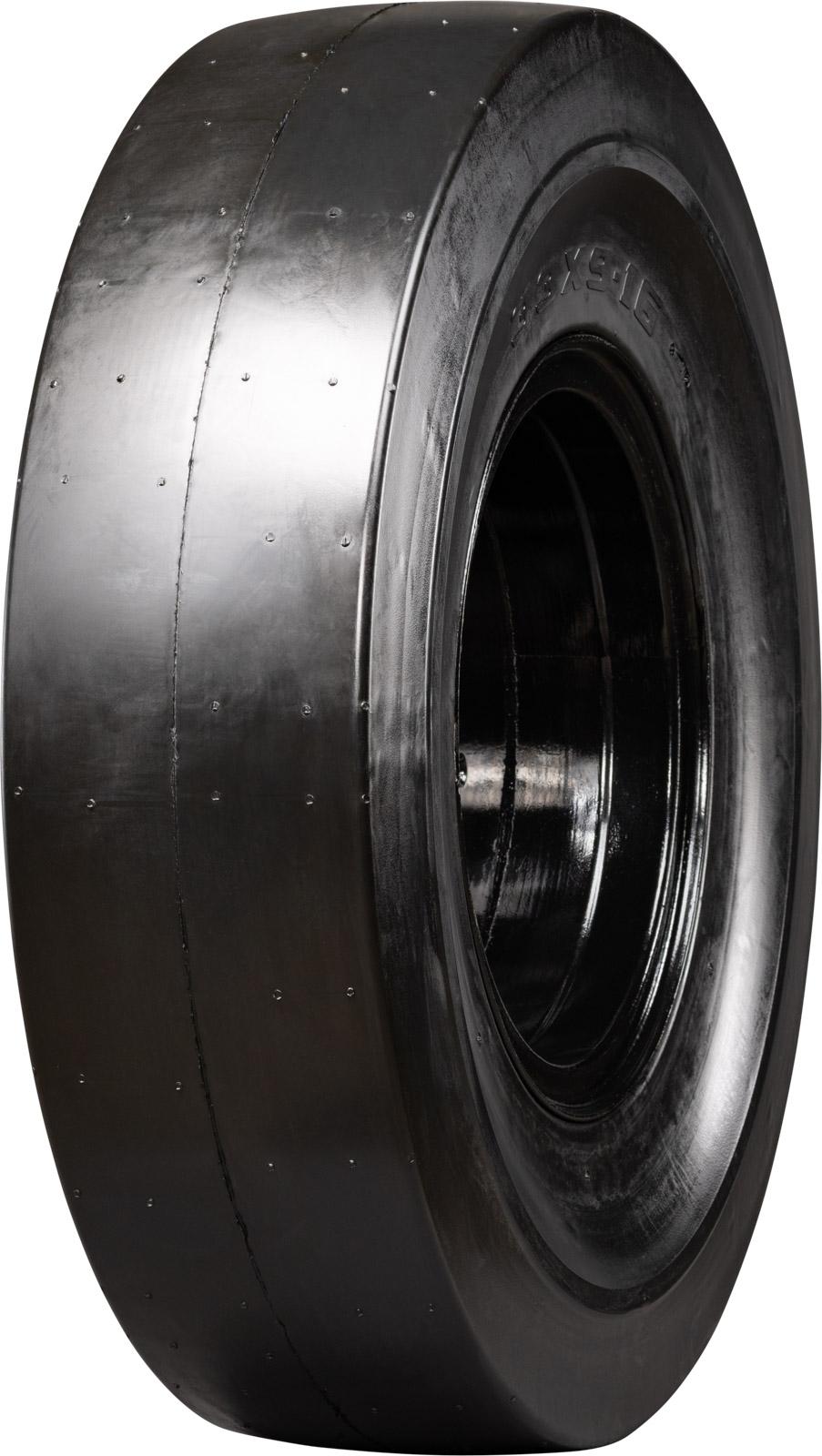 set of 4 33x12-20 (12-16.5) extreme duty traxter smooth solid rubber skid steer tires - 8x8 bolt rim