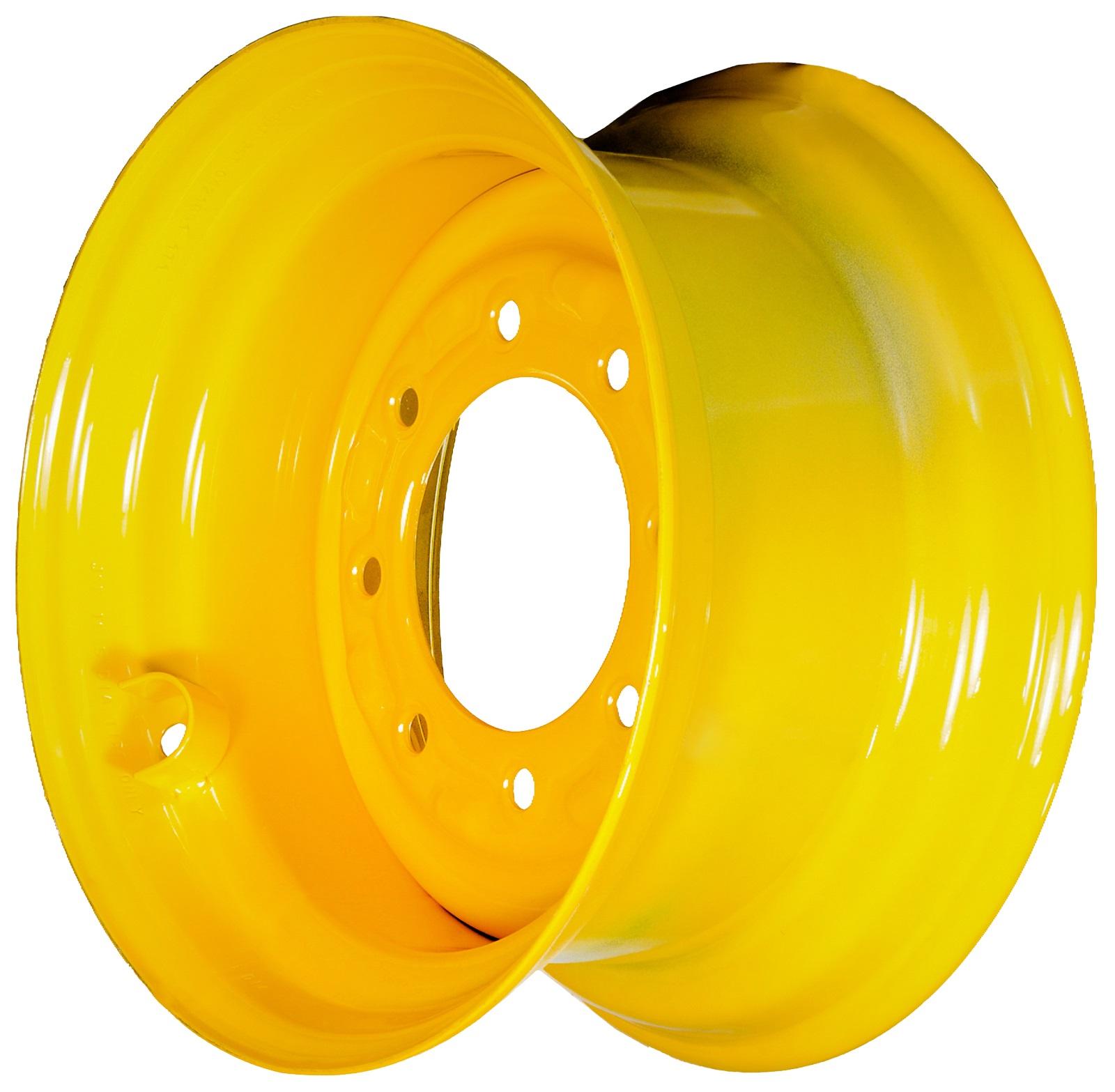 set of 4 titan skid steer wheels 16.5x9.75 - 4" offset new holland yellow