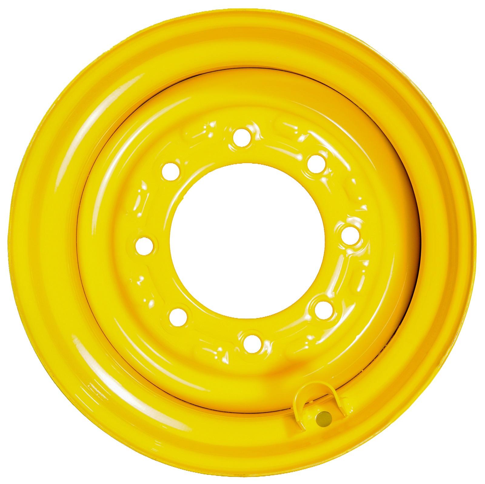 set of 4 titan skid steer wheels 16.5x9.75 - 4" offset new holland yellow