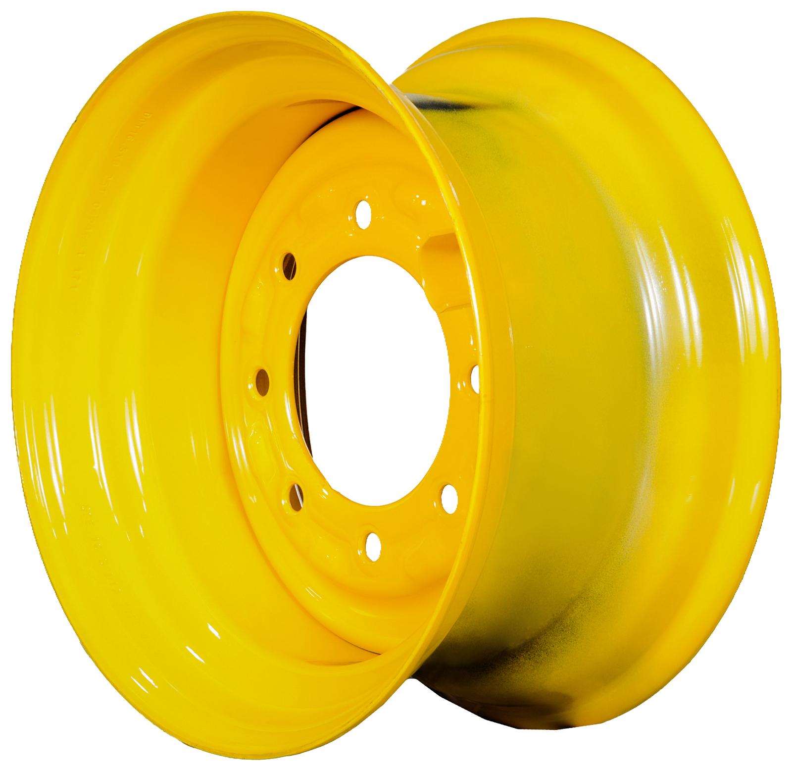 set of 4 titan skid steer wheels 16.5x9.75 - 4" offset new holland yellow