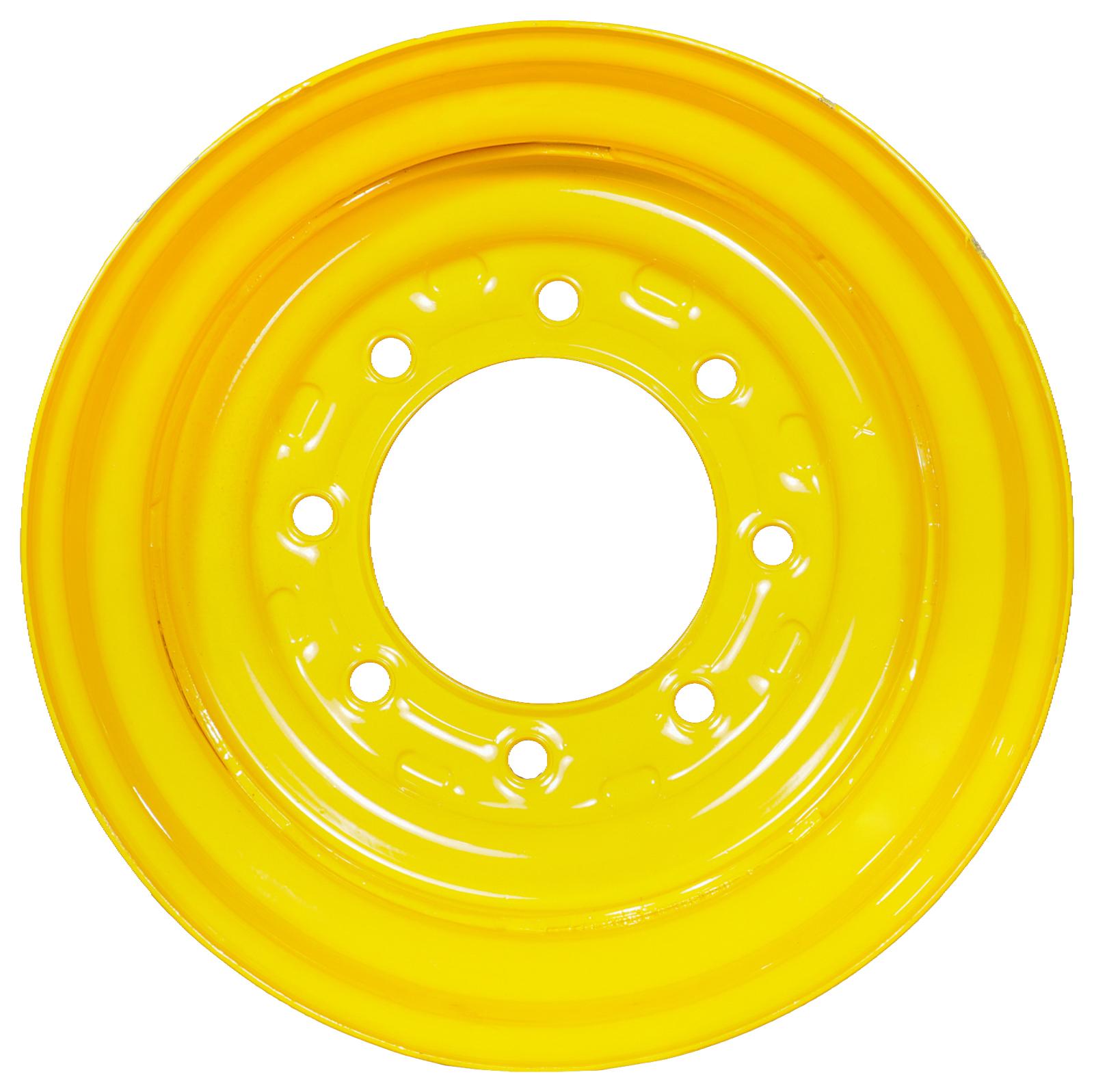 set of 4 titan skid steer wheels 16.5x9.75 - 4" offset new holland yellow