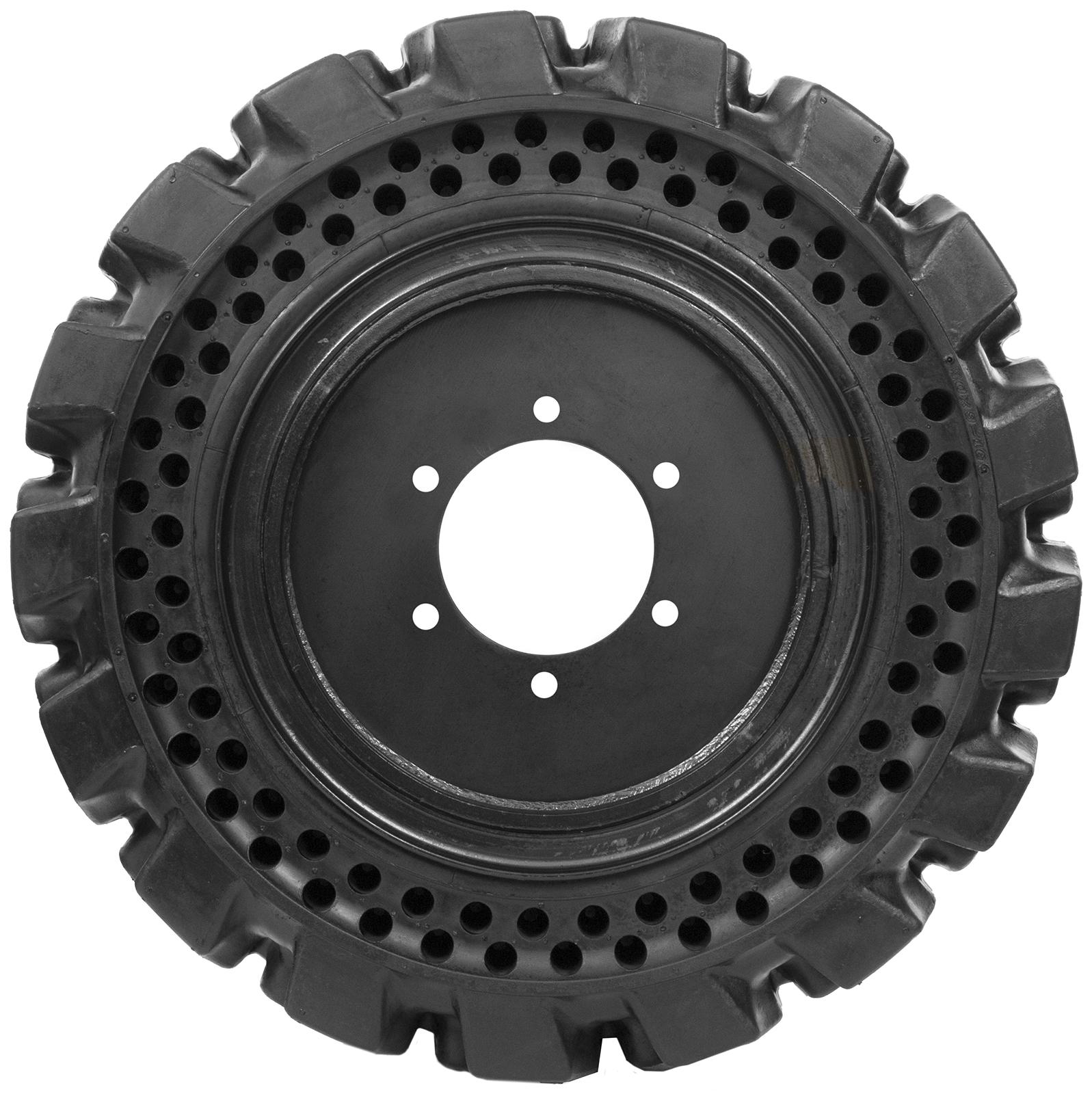 set of 4 30x10-16 (10x16.5) solid dura-flex skid steer tires with 6x6 bolt rim