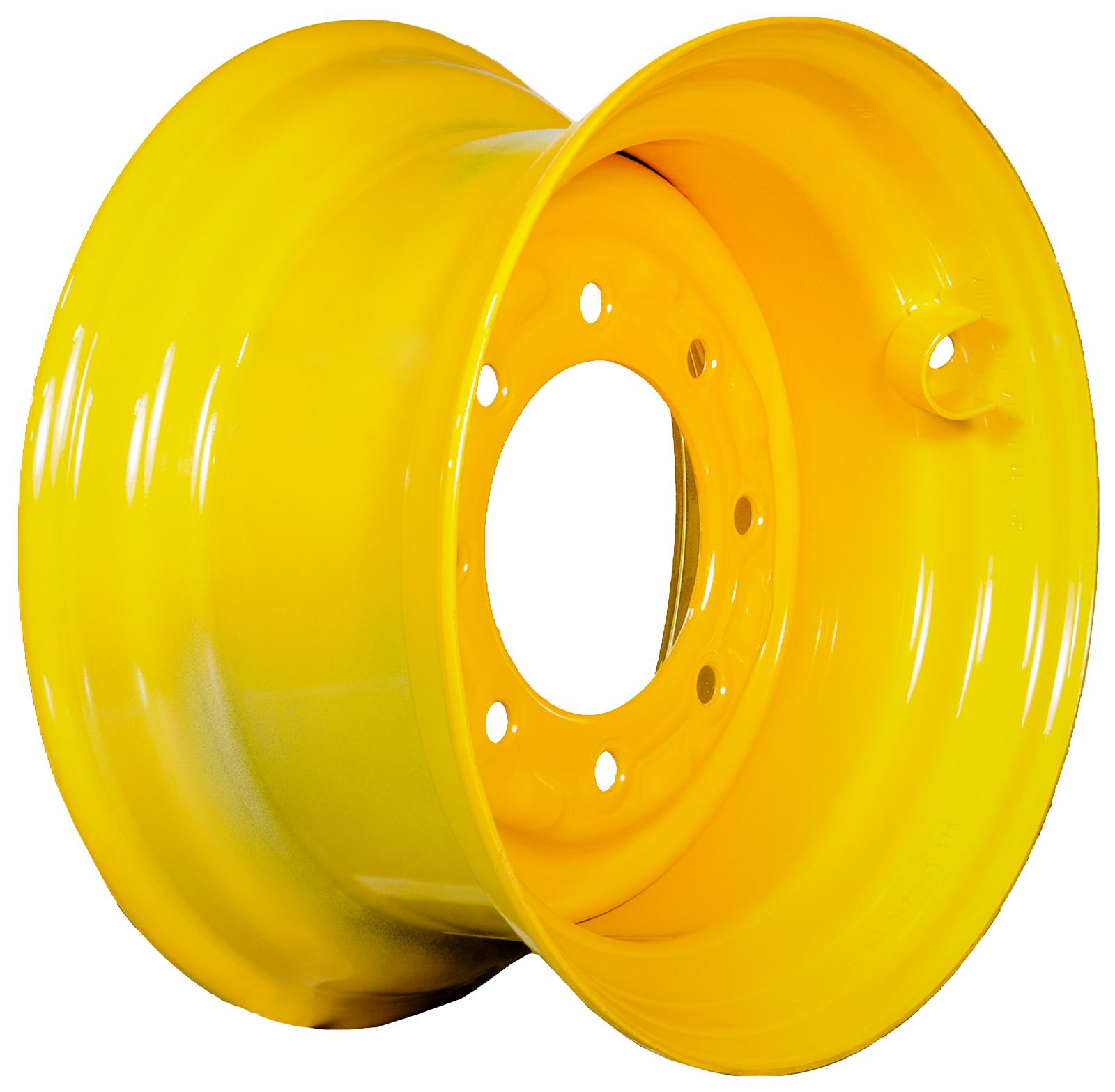 set of 4 titan wheels 16.5x8.25 - 4 3/8" offset 8x8 bolt new holland yellow