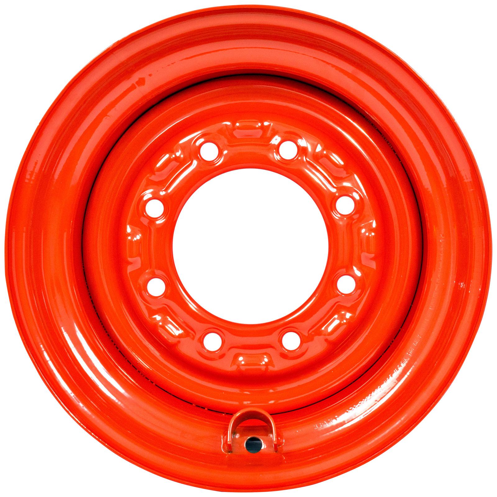 set of 4 titan wheels 16.5x9.75 - 6 3/4" offset 8x8 bolt - orange