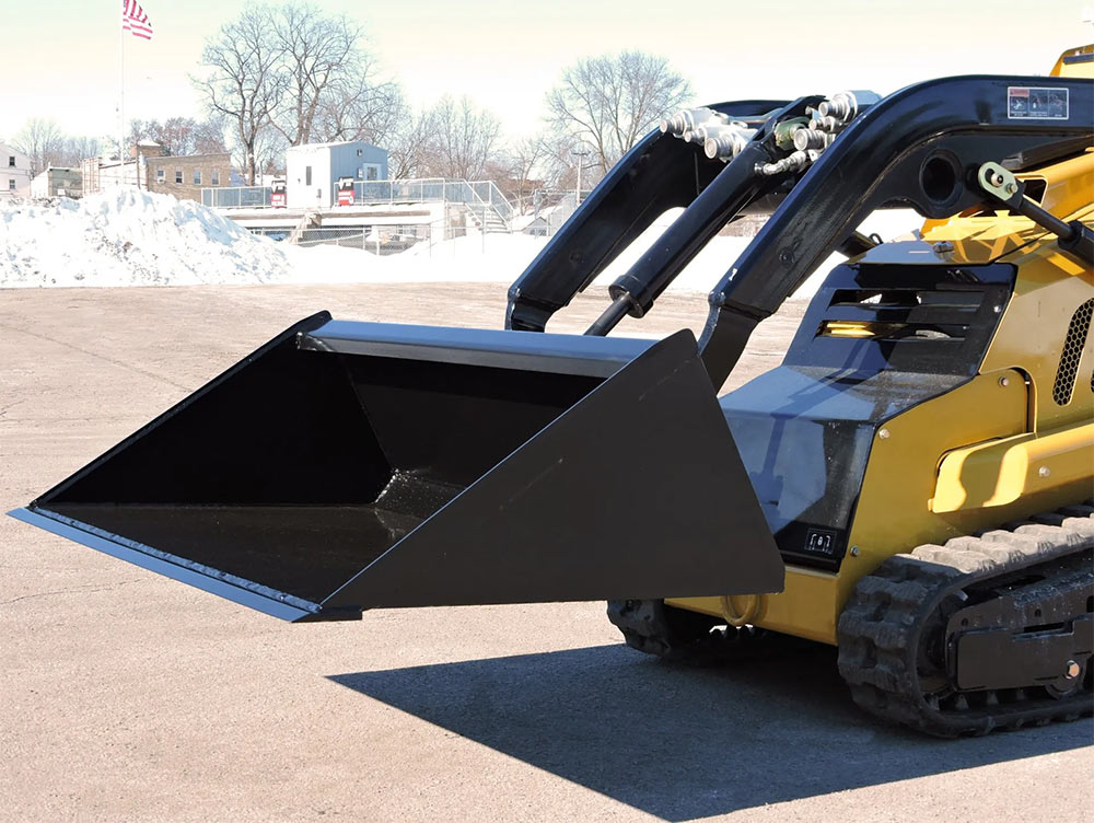 mini skid steer low profile long bottom bucket | berlon