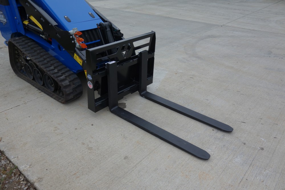 mini skid steer low profile pallet forks | blue diamond