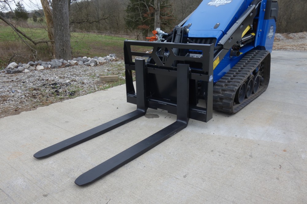 mini skid steer low profile pallet forks | blue diamond