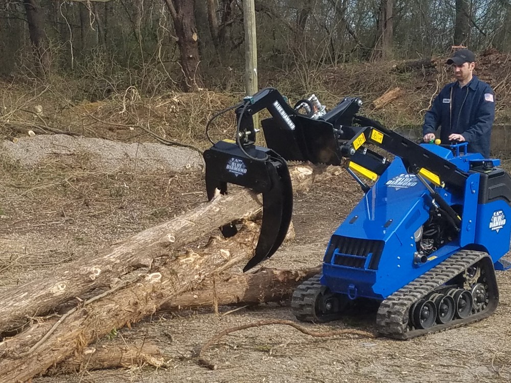 mini skid steer log grapple | blue diamond