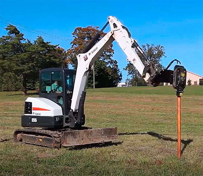  vibrating post driver - excavator | blue diamond