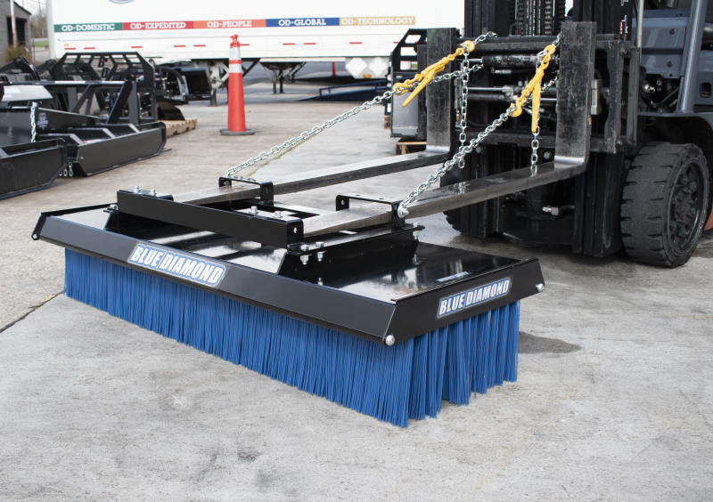 forklift push broom attachment | blue diamond