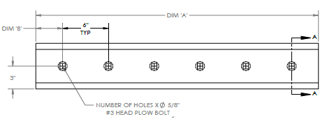 bolt-on cutting edge 52" w/ bolts and nuts