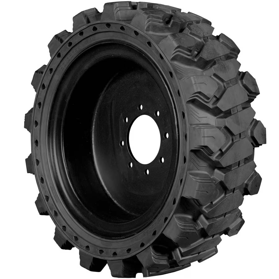 set of 4 10x16.5 workboss non-directional extreme duty solid rubber tires