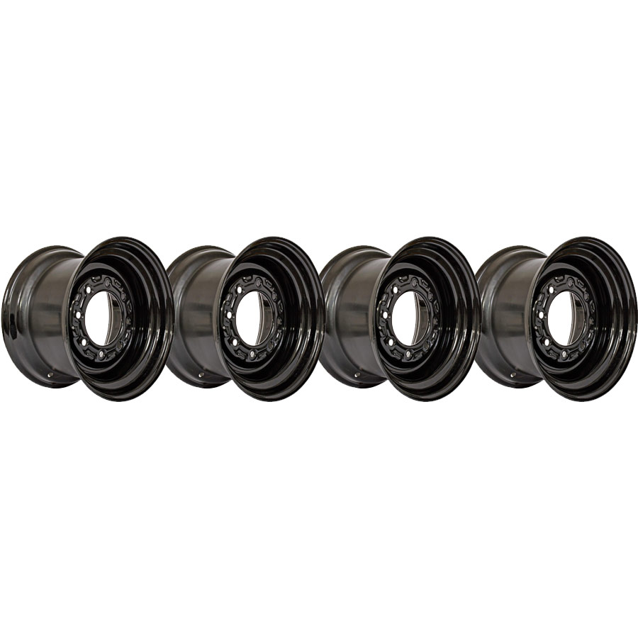 set of 4 titan wheels 16.5x9.75 - 7 1/4" offset 8x8 bolt black